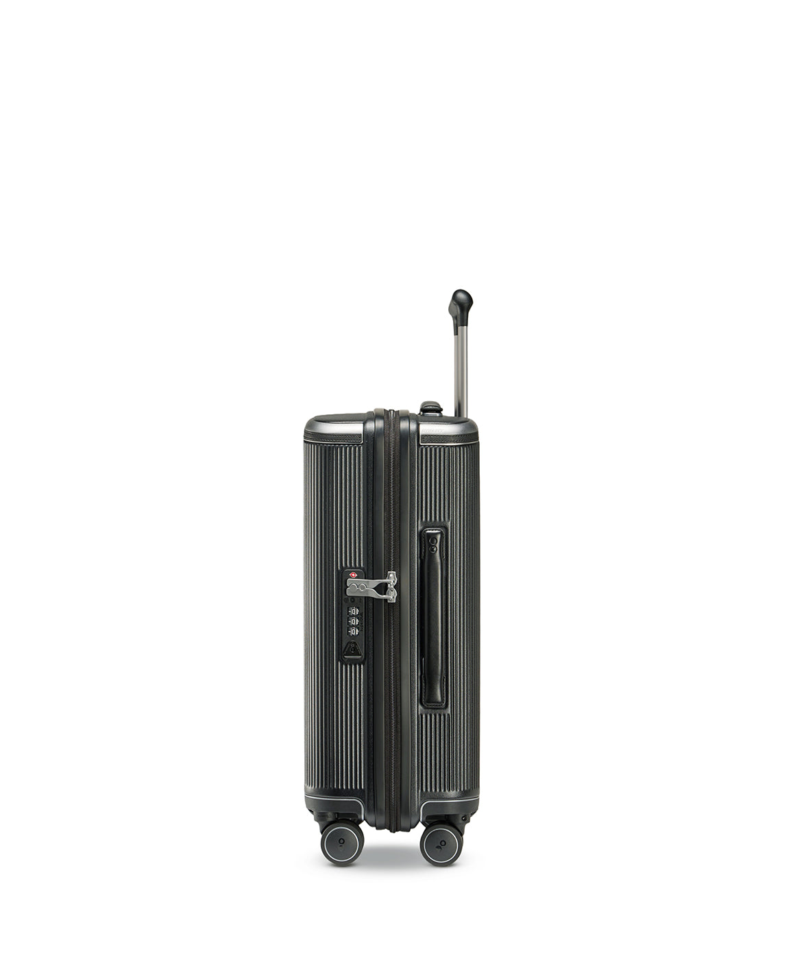Echolac Dynasty VLX hardside suitcase in Earth Black, Cabin size (55 cm), side view