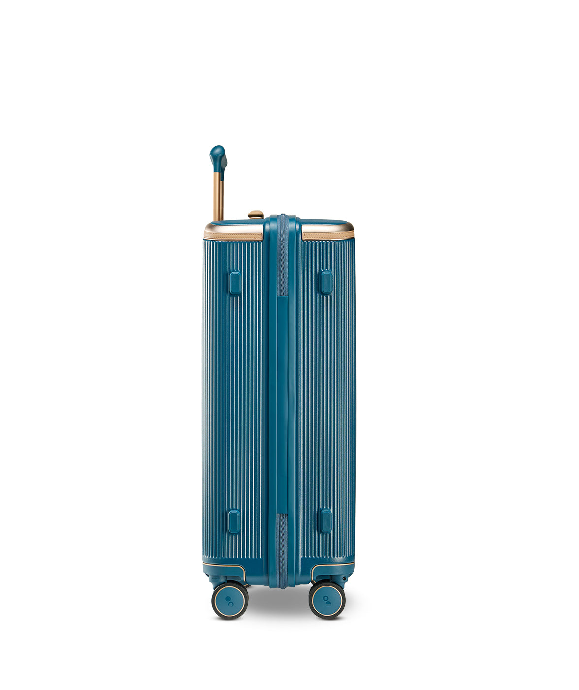 Echolac Dynasty VLX hardside suitcase in Ocean Indigo, Medium size (64 cm), end view