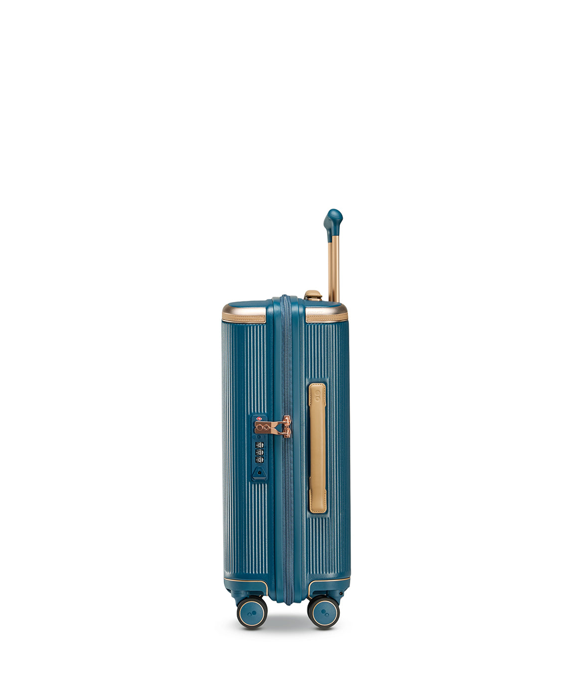 Echolac Dynasty VLX hardside suitcase in Ocean Indigo, Cabin size (55 cm), side view