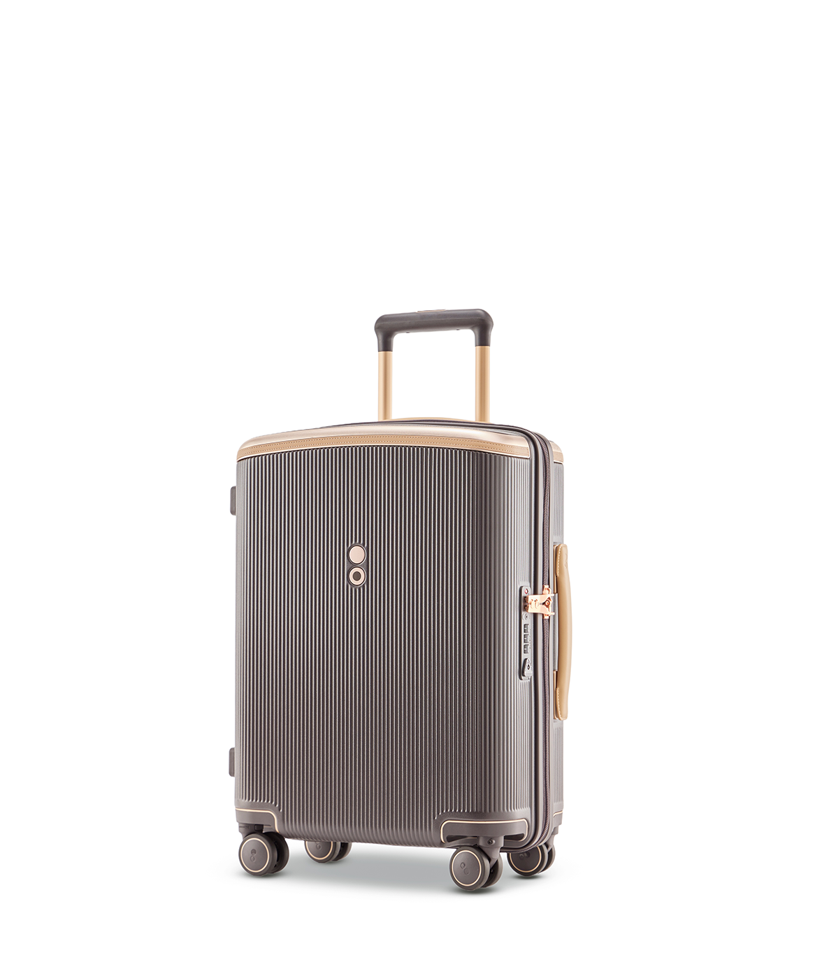 Echolac Dynasty VLX hardside suitcase in Dark Chocolate, Cabin size (55 cm), side view