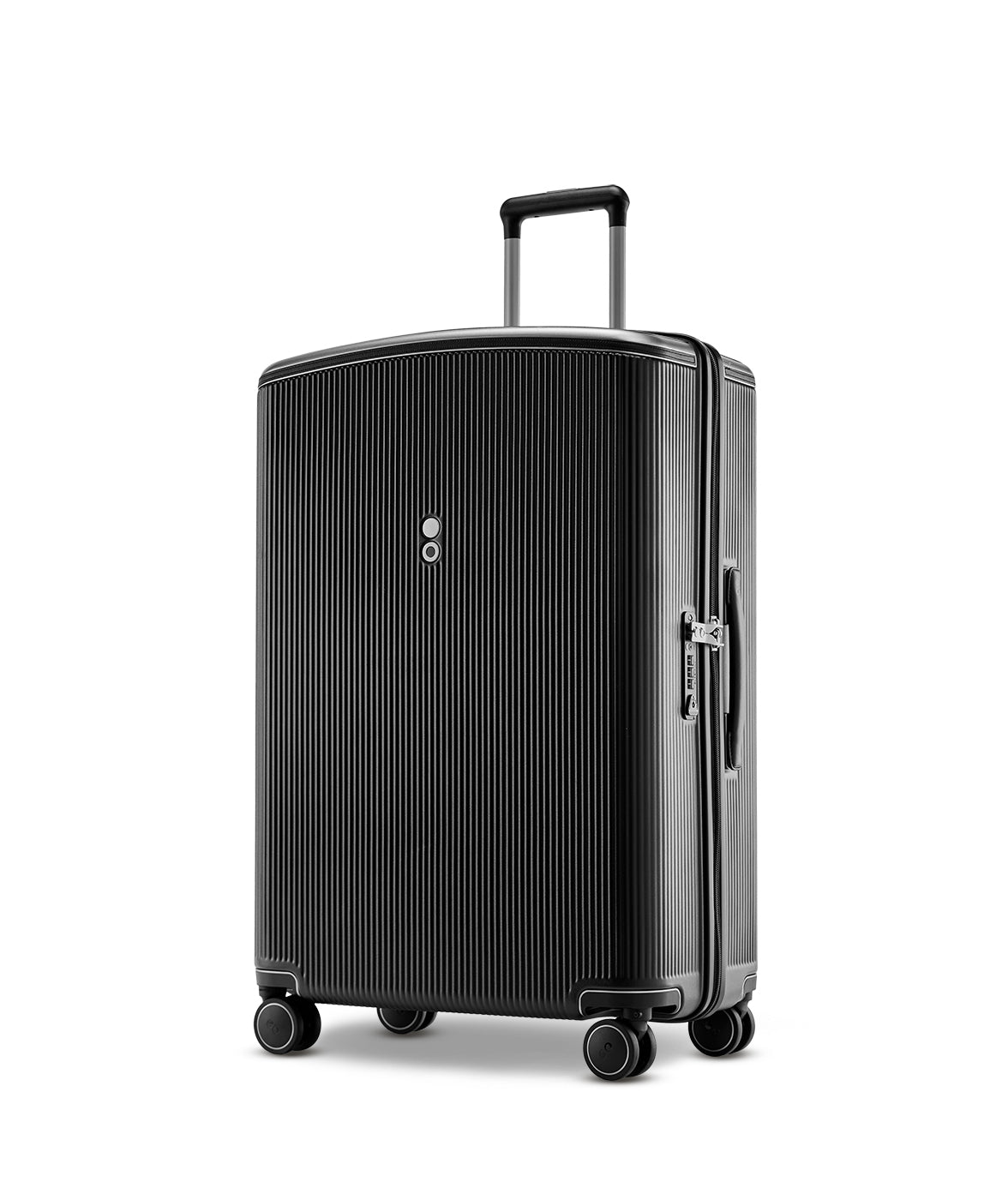 Echolac Dynasty VLX hardside suitcase in Earth Black, Large size (75 cm), 3/4 angle view