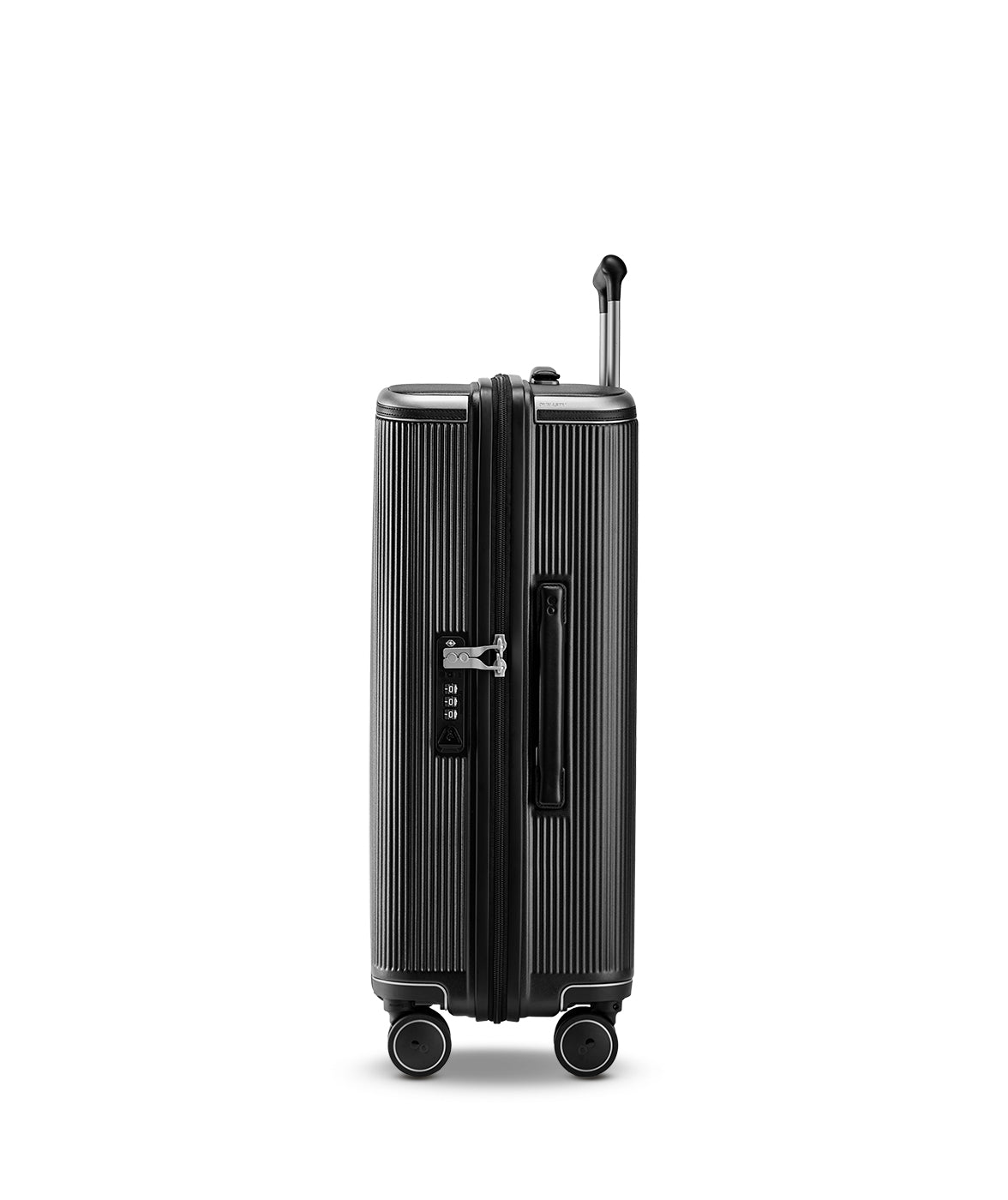 Echolac Dynasty VLX hardside suitcase in Earth Black, Medium size (64 cm), side view