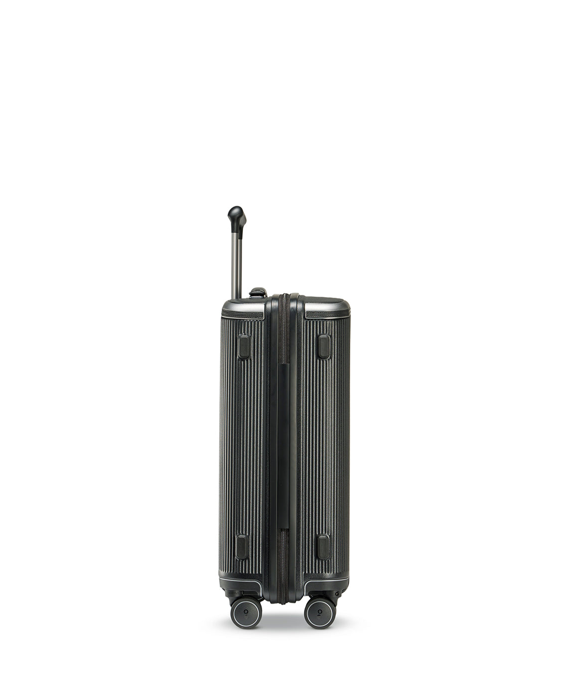 Echolac Dynasty VLX hardside suitcase in Earth Black, Cabin size (55 cm), end view