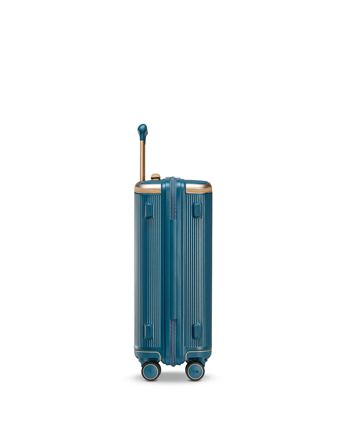Echolac Dynasty VLX hardside suitcase in Ocean Indigo, Cabin size (55 cm), end view
