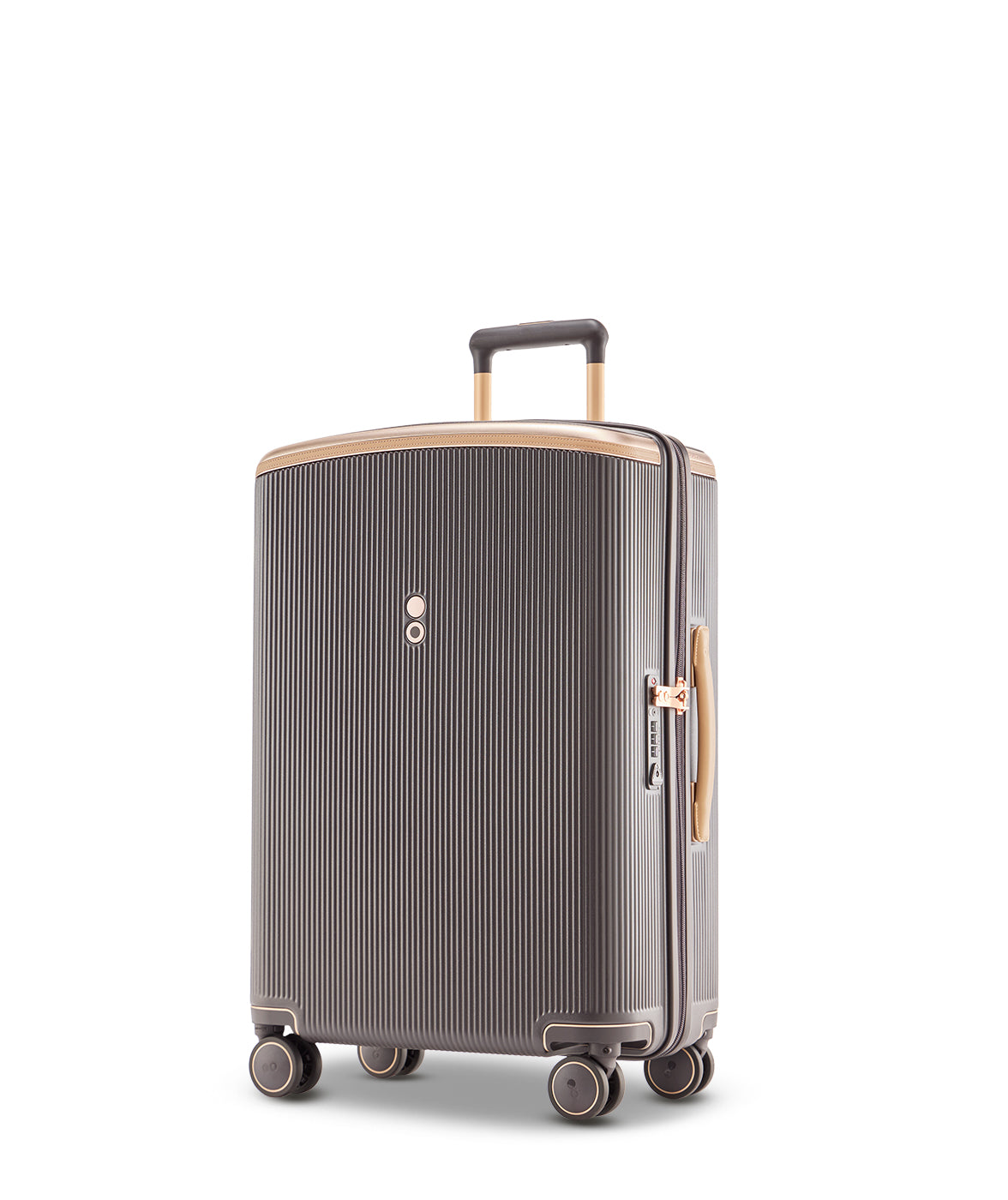 Echolac Dynasty VLX hardside suitcase in Dark Chocolate, Medium size (64 cm), 3/4 angle view