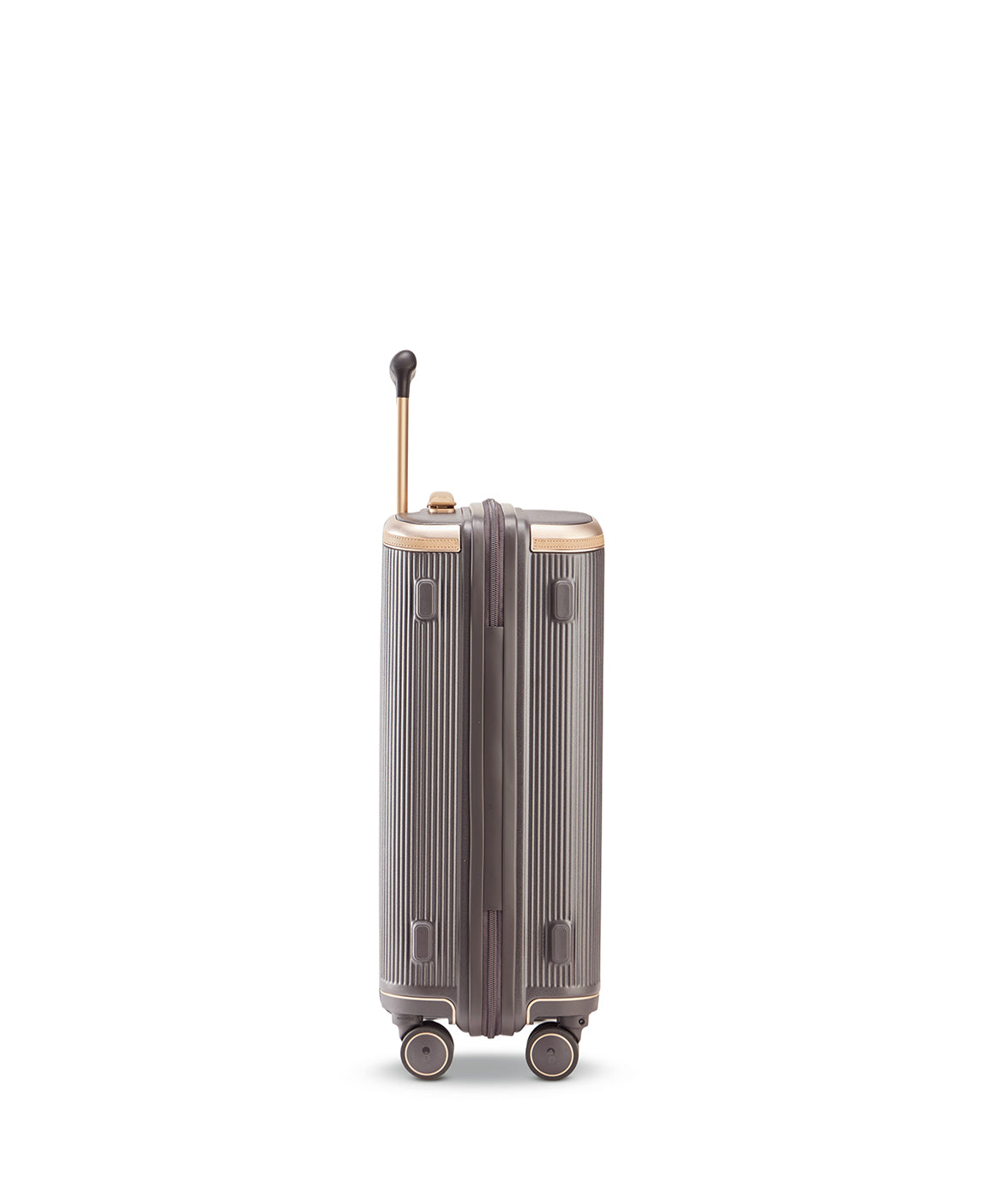 Echolac Dynasty VLX hardside suitcase in Dark Chocolate, Cabin size (55 cm), end view