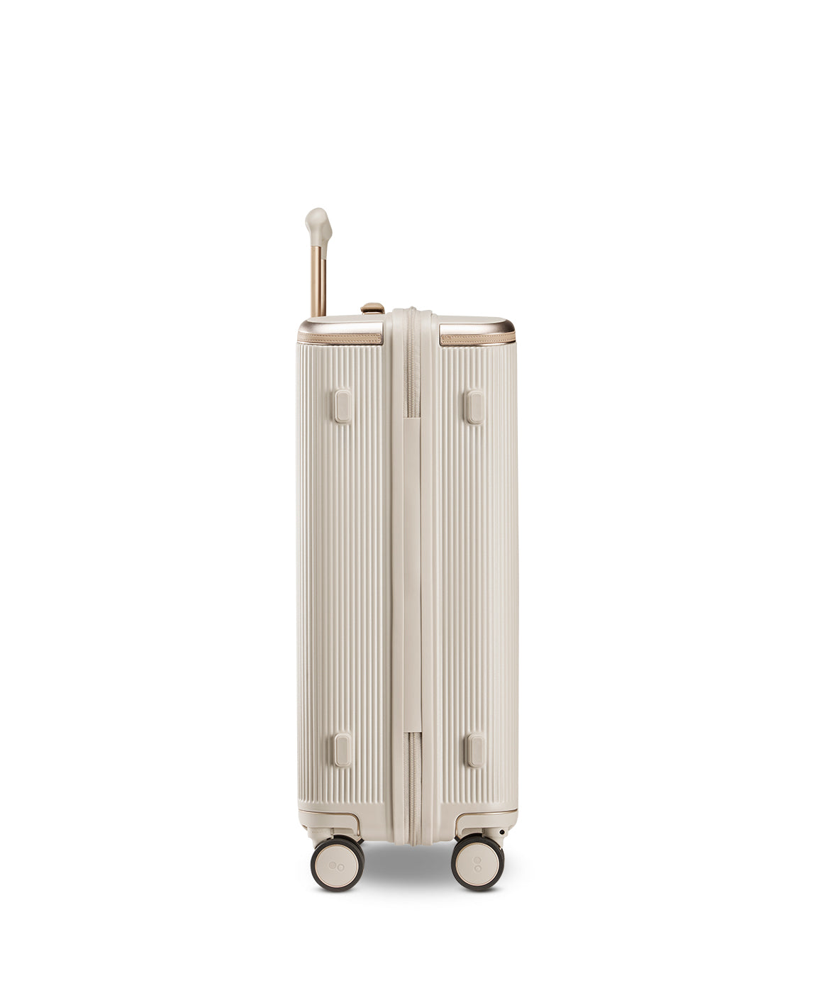 Echolac Dynasty VLX hardside suitcase in Almond White, Medium size (64 cm), end view